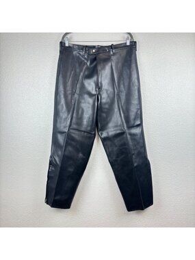 Vintage NOS Dixie Motorcycle Pants Black Faux Leather Mens M Made In Japan